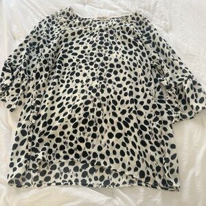 Black and White Animal Print Blouse